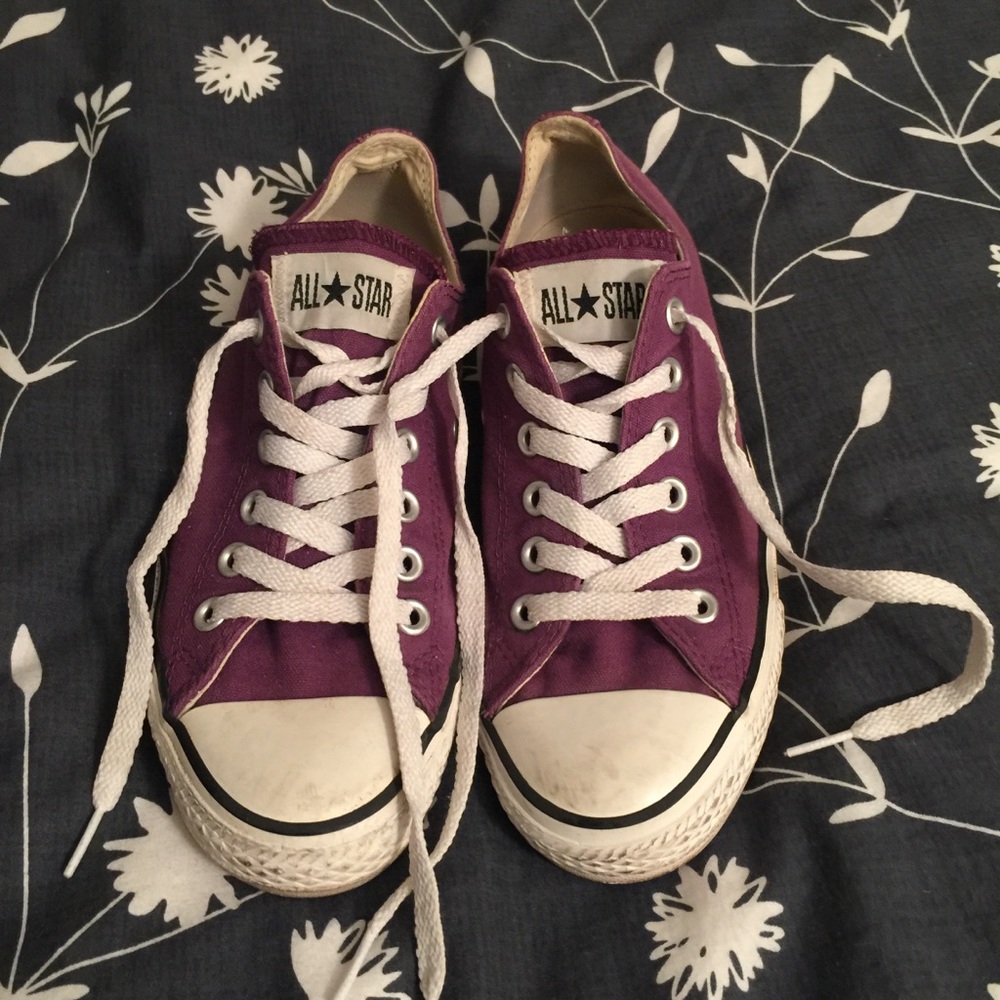 Purple Converse All Star sneakers